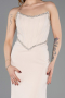 Robe De Soirée Longue Beige ABU5747