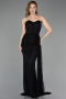 Robe de Soirée Longue Dantelle Noir ABU5795