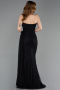 Robe de Soirée Longue Dantelle Noir ABU5795