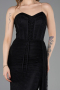 Robe de Soirée Longue Dantelle Noir ABU5795