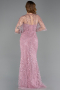 Robe de Soirée Longue Perlé Poudre ABU5798