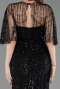 Robe de Soirée Longue Perlé Noir ABU5798
