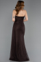 Robe de Soirée Longue Dantelle Brun ABU5795