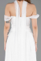 Robe de Soirée Longue Dantelle Blanc ABU5799