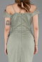 Robe de Soirée Longue Dantelle Menthe ABU5841