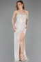 Tenue De Soirée Squameuse Longue Beige ABU3246
