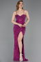 Tenue De Soirée Squameuse Longue Fushia ABU3246