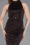 Robe De Soirée Longue Brun foncé ABU4791