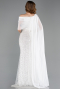 Robe de Soirée Longue Perlé Blanc ABU5816