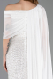 Robe de Soirée Longue Perlé Blanc ABU5816