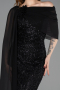 Robe de Soirée Longue Perlé Noir ABU5816