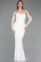 Robe de Soirée Longue Dantelle Blanc ABU5817