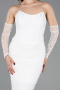 Robe de Soirée Longue Dantelle Blanc ABU5817