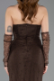 Robe de Soirée Longue Dantelle Brun ABU5817