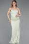 Robe de Soirée Longue Dantelle Menthe ABU5817