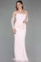 Robe de Soirée Longue Dantelle Poudre ABU5817