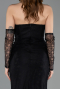 Robe de Soirée Longue Dantelle Noir ABU5817