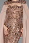 Robe de Soirée Longue Squameuse Cuivre ABU5828