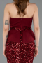 Robe De Soirée Longue Rouge Bordeaux ABU5654