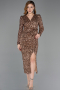 Robe de Cérémonie Midi Squameuse Cuivre ABK2543