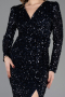 Robe de Cérémonie Midi Squameuse Bleu Marine ABK2543
