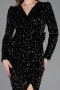 Robe de Cérémonie Midi Squameuse Noir ABK2543