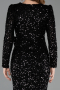 Robe de Cérémonie Midi Squameuse Noir ABK2543