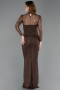 Robe de Soirée Longue Dantelle Brun ABU5823