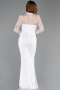 Robe de Soirée Longue Dantelle Blanc ABU5823