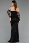 Robe de Soirée Longue Perlé Noir ABU5766