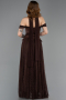 Robe de Soirée Longue Dantelle Brun ABU5799