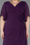 Robe De Soirée Grande Taille Mousseline Longue Prune ABU4911