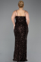 Robe de Soirée Grande Taille Longue Squameuse Brun ABU5818