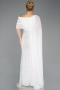 Robe de Soirée Grande Taille Longue Perlé Blanc ABU5819