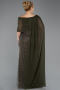 Robe de Soirée Grande Taille Longue Perlé Kaki ABU5819