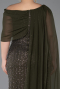 Robe de Soirée Grande Taille Longue Perlé Kaki ABU5819