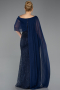 Robe de Soirée Grande Taille Longue Perlé Bleu Marine ABU5819