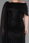 Robe de Soirée Grande Taille Longue Perlé Noir ABU5819