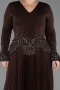 Robe de Soirée Grande Taille Longue Brun ABU5848