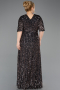 Robe De Soirée Grande Taille Longue Squameuse Anthracite ABU5846