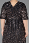 Robe De Soirée Grande Taille Longue Squameuse Anthracite ABU5846