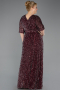 Robe De Soirée Grande Taille Longue Squameuse Rouge Bordeaux ABU5846