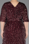 Robe De Soirée Grande Taille Longue Squameuse Rouge Bordeaux ABU5846