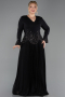 Robe de Soirée Grande Taille Longue Noir ABU5848