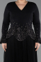 Robe de Soirée Grande Taille Longue Noir ABU5848