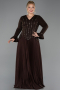 Robe de Soirée Grande Taille Longue Brun ABU5849