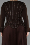 Robe de Soirée Grande Taille Longue Brun ABU5849