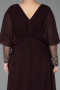 Robe de Soirée Grande Taille Longue Mousseline Brun ABU5850