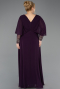 Robe de Soirée Grande Taille Longue Mousseline Violet ABU5850