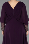 Robe de Soirée Grande Taille Longue Mousseline Violet ABU5850